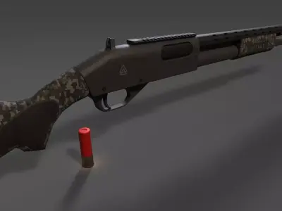 Remington 870 Free low-poly 3D model
