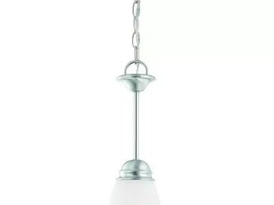Brushed Nickel Mini Pendant with Etched Glass 3D model
