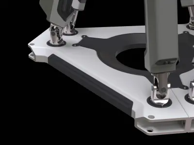 Hexapod - Stewart Table  - Mechanical Joint - Rigged 3D model