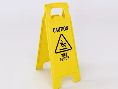 Wet Floor Sign 3D model