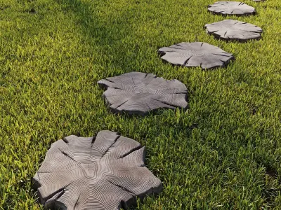 Grass and Pedestrian - PBR - 4K - LowPoly Low-poly 3D model