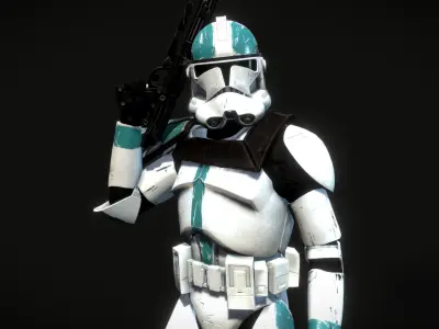 Clone Captain Howzer Low-poly 3D model