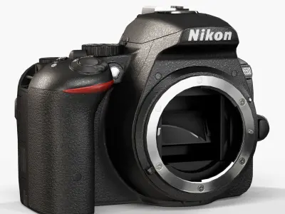 Nikon D5500 DSLR camera Low-poly 3D model