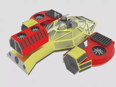 Jupiter - C Spaceship Low-poly 3D model