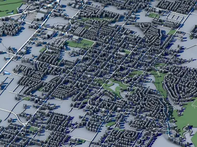 Providence Cityscape Utah Cache Valley Town Architecture 3D model