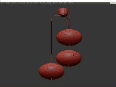 Bolete Chandelier Low-poly 3D model