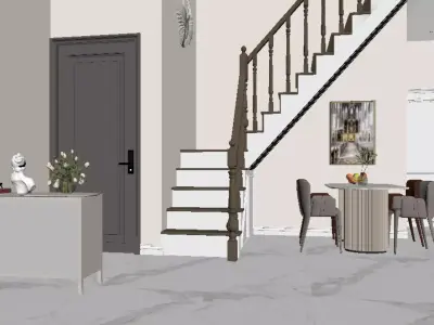 French luxury staircase 3D model