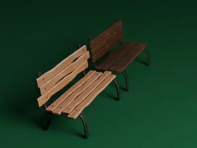 Benches Low-poly 3D model