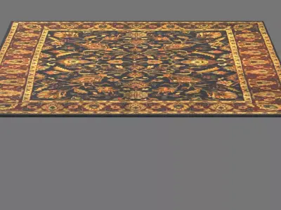 INDO HAND-KNOTTED MAHAL WOOL RUG 3D model