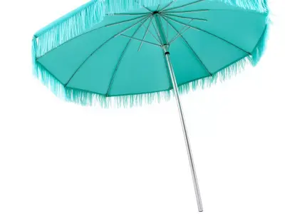 Teal Fringe Parasol model pack Low-poly 3D model