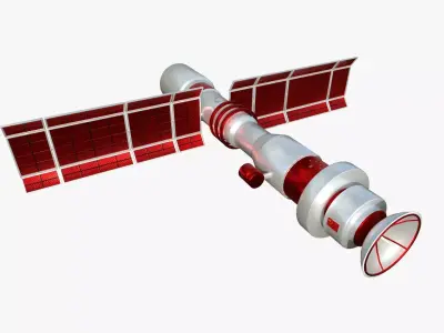 Satellite C10 China - SciFi Space Design Low-poly 3D model