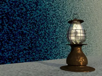 old oil light Tungsten hand lamp in different scenes 3D model