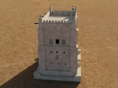 Al Murabaa Fort UAE Low-poly 3D model