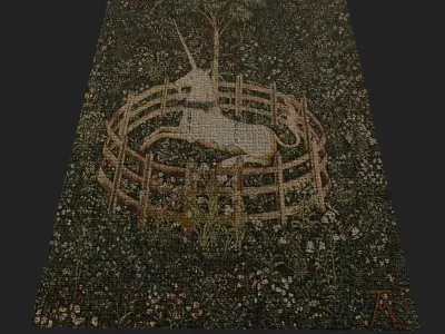 Unicorn Captivity Tapestry Low-poly 3D model