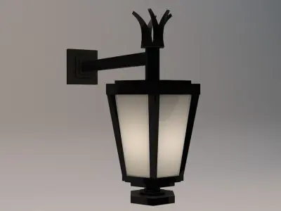 Elegant Antic Street Light and Outdoor Wall Light Low Poly Low-poly 3D model
