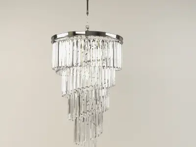 luster chandelier with crystals hanging from it 3D model