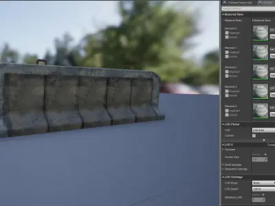 road berriers Low-poly 3D model