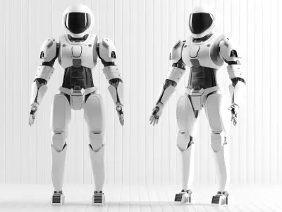 Sci-Fi Humanoid Robot - Vanguard Sentinel Unit Low-poly 3D model
