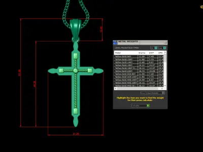 Cross Light Gold 4CP071 3DM STL 3D print model