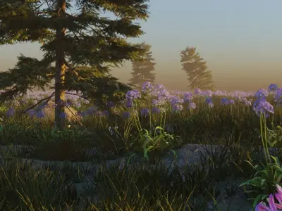 Agapanthus field 3D model