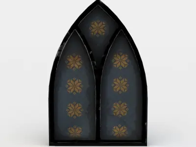 Window church with Low-poly 3D model