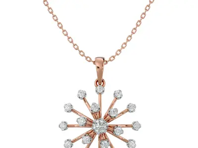 Light Minimalist Diamond Ring Earrings Pendant Set 3D print model