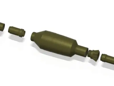 Yasin 105mm tandem rocket for pg7vr 3D print model