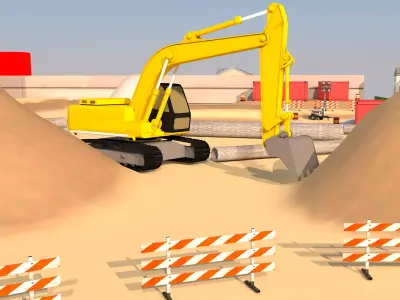 Construction site Low-poly 3D model