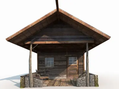 Small Old Shanty Low Poly Low-poly 3D model