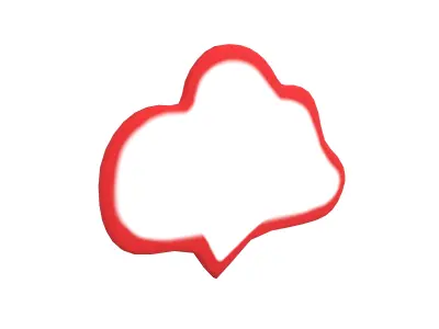 Speech Balloon v22 006 Low-poly 3D model