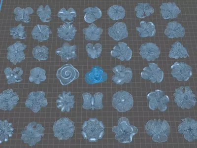 42 NEW FLOWER RINGS  Luxury HIGHT QUALITY JEWELRY ring  3D print model