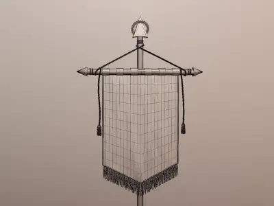 medieval flag 3D model