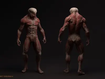Skinless mutant Low-poly 3D model