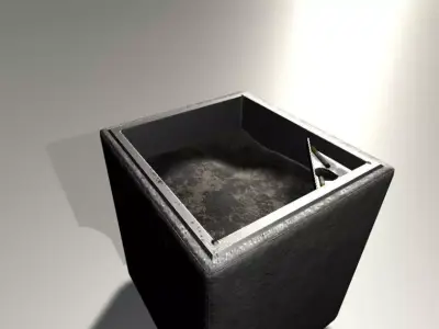 Concrete trashcan Free low-poly 3D model