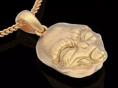 Alien pendant silver gold printable jewelry 3D model 3D print model