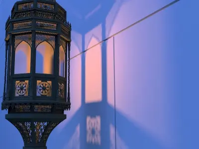 Lantern moroccan hanging on wall 3D model