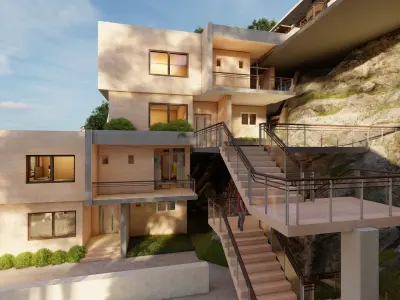 terrace house villa 3D model