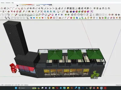 Container restaurant 3d model 3D model