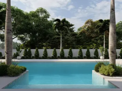 Garden Landscape 3D Model - SketchUp and Lumion Scene 3D model