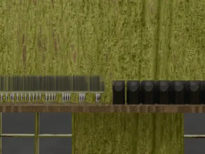 Rustic Diner Interior with Bar and Seating Free 3D model