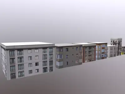 7 Apartment with textures Low-poly 3D model