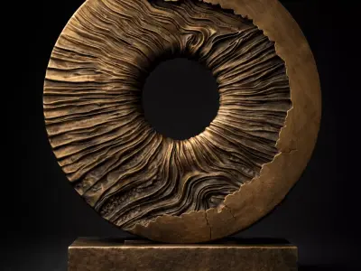 Obsidian Cycle  Abstract Ring Sculpture 3D print model