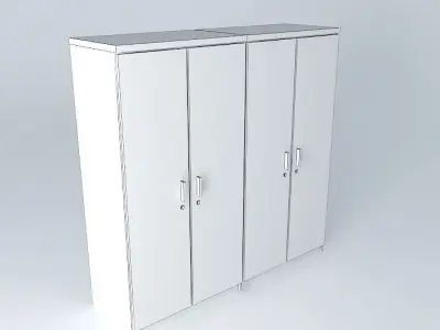 White cabinet Free 3D model