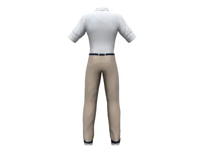 Men Formal Shirt And Chino Pants Full Outfit Low-poly 3D model
