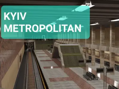 Underground train station Pozniaky Metropolitan Kyiv Ukraine 3D model