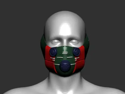 gas mask helmet high poly sculpt 3d printable  3D model shop