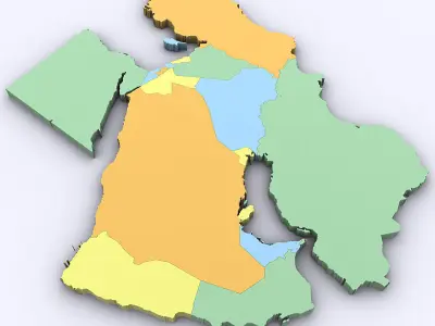 Map of the Middle East 3D model