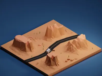 Monument Valley Low-poly 3D model