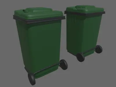 Trash Can Low-poly 3D model 30