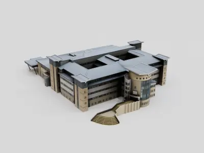 Royal Aberdeen Children Medical Hospital Low-poly 3D model